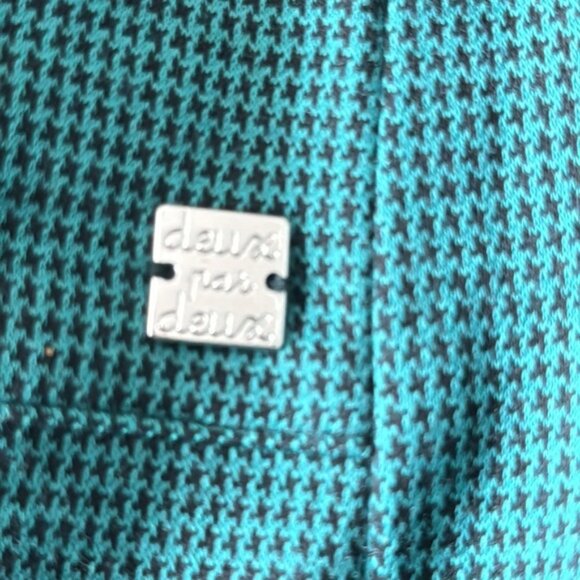 Girls size 10 NWT deux par deux teal houndstooth dress - Picture 8 of 9